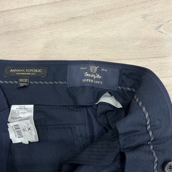 Banana Republic Navy Pinstripe Trousers - Picture 4 of 4